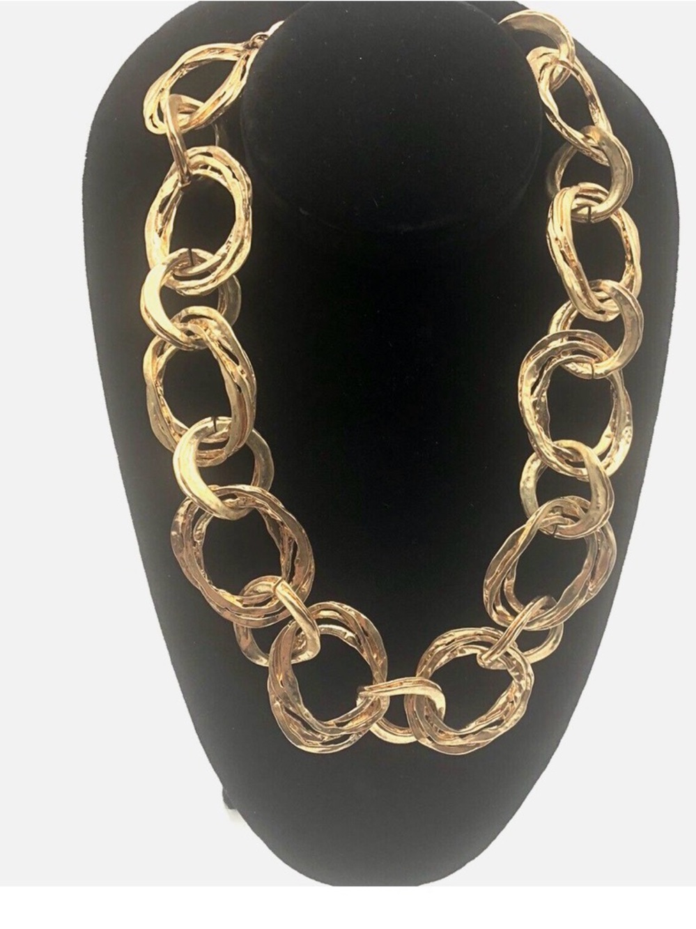 Kenneth Jay Lane KJL Gold Tone Chunky Chain Link Necklace - New Old Stock 18"